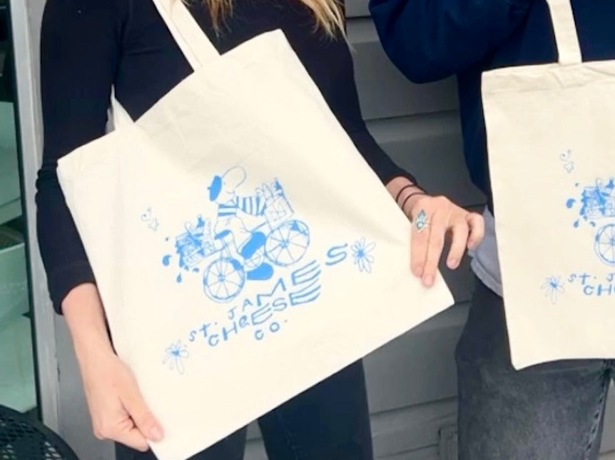 Biking Cheeselover Canvas Tote Bag